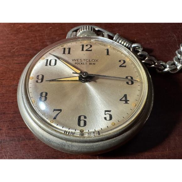 Vintage Westclox Pocket Ben Pocket Watch Made in USA - Untested - Picture 3 of 9